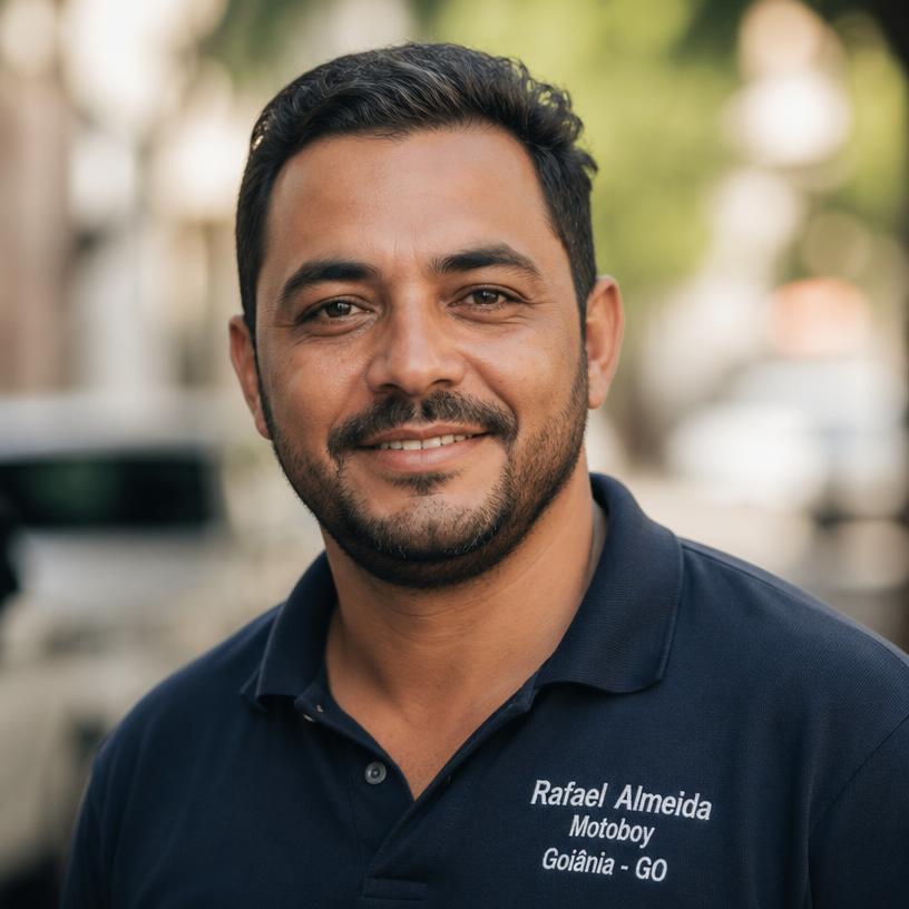 Retrato de Rafael Almeida, Motoboy iFood · Setor Bueno